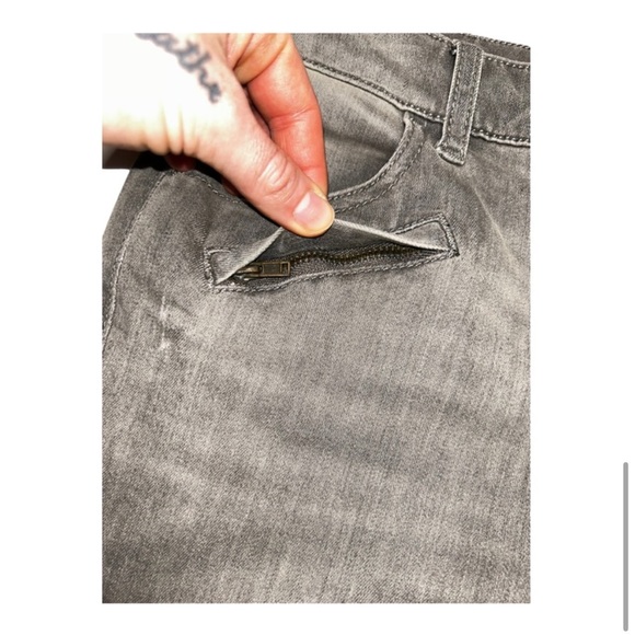 FREE PEOPLE Millenium Zipped Moto Skinny Jeans Grey Size 25 - Picture 9 of 15